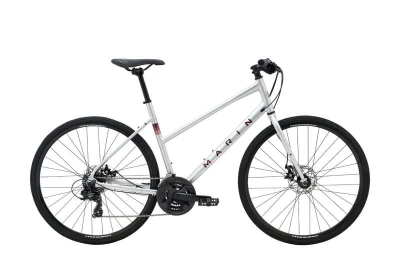Marin Fairfax 1 ST Hybrid Bike in Silver/Red