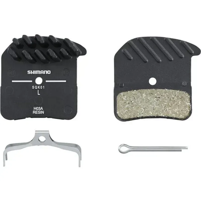 Shimano Spares BRBX H03A Resin Pad Spring Alloy Back w/ Fin Brake Pad in Black