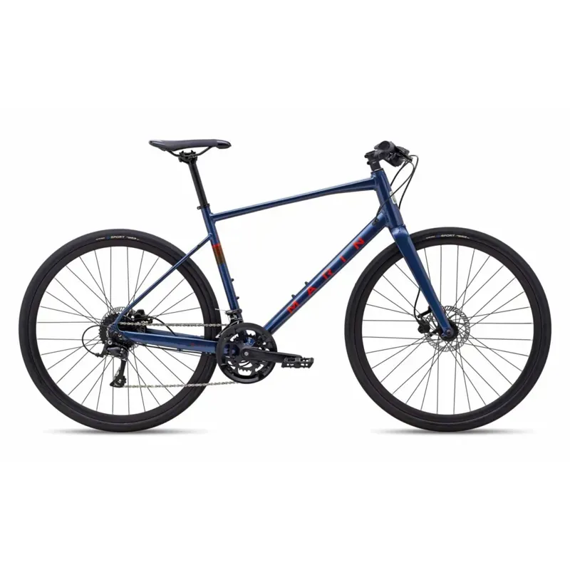 Marin Fairfax 3  Hybrid Bike in Gloss Dark Blue/orange