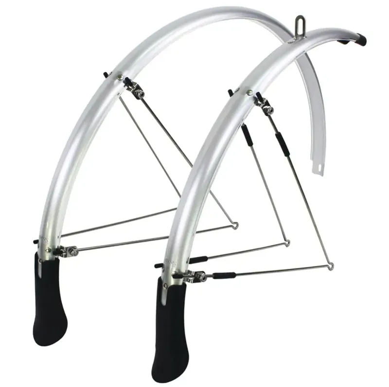 KranX FendR Pre-Assembled Full Length 45mm Mudguard Set in Silver
