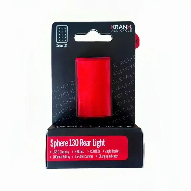 Kranx Sphere 130 USB-Rechargeable Rear Light 130 Lumens in Black-2
