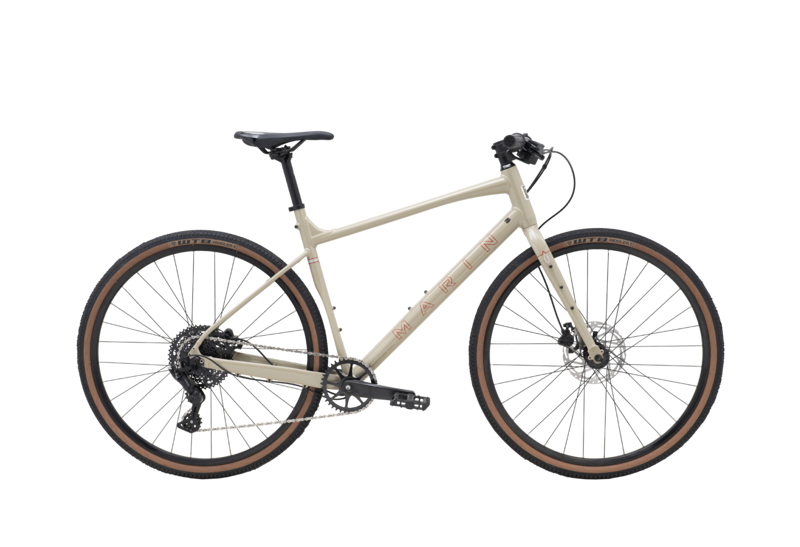 Marin DSX Flat Bar Gravel Bike in Khaki/Red