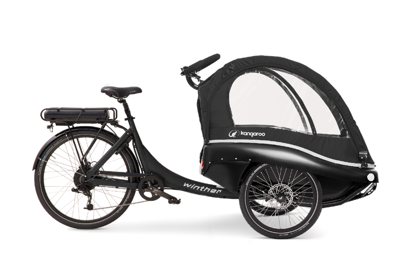 Winther Kangaroo Luxe Black with Black Canopy Shimano EP6 Mid Motor