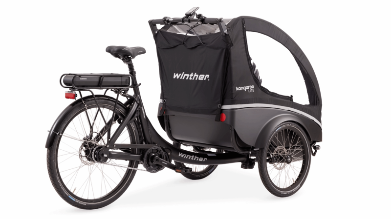 Winther Kangaroo Lite Black with Black Canopy Shimano EP6 Mid Motor.-1