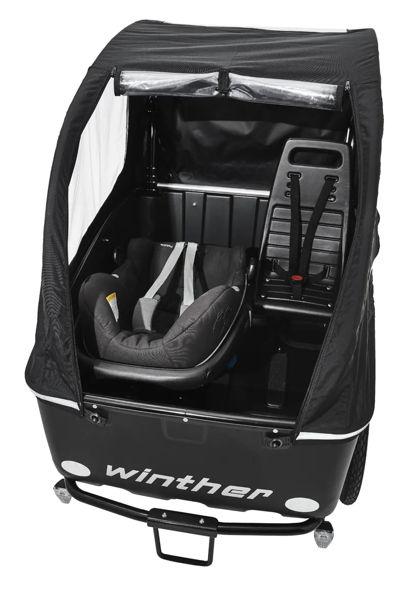 Winther Cargoo Black fram Red Canopy Pedal-3