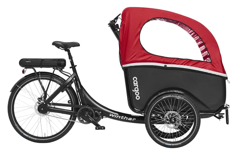 Winther Cargoo Black fram Red Canopy Pedal