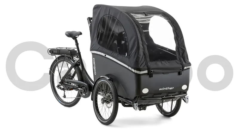 Winther Cargoo Black Frame Black Canopy Mid Motor-1
