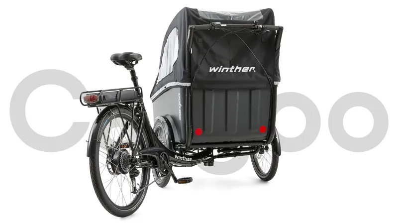 Winther Cargoo Black Frame Black Canopy Mid Motor-2
