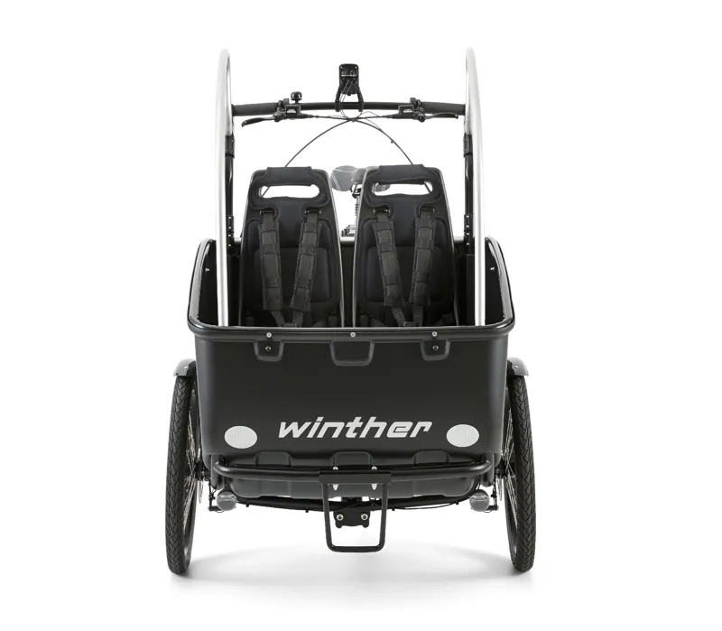 Winther Cargoo Black Frame Red Canopy Wheel Motor-4